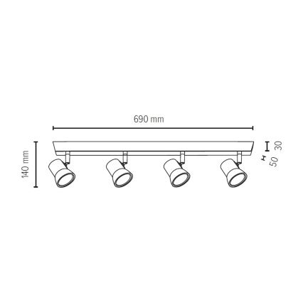 LED Bodové svítidlo VENLA 4xGU10/3W/230V dub