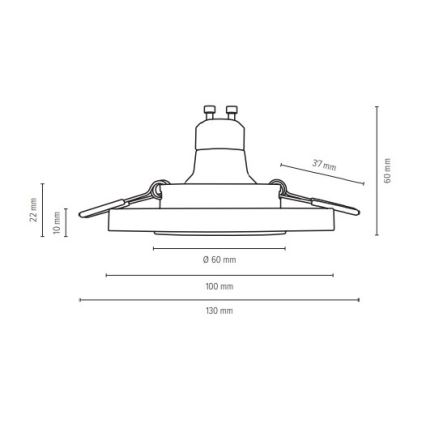 SADA 3x LED Podhledové svítidlo VITAR 1xGU10/5W/230V beton