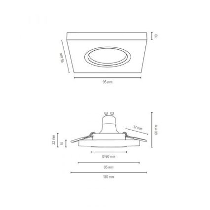 LED Podhledové svítidlo VITAR 1xGU10/5W/230V CRI 90 dub – FSC certifikováno
