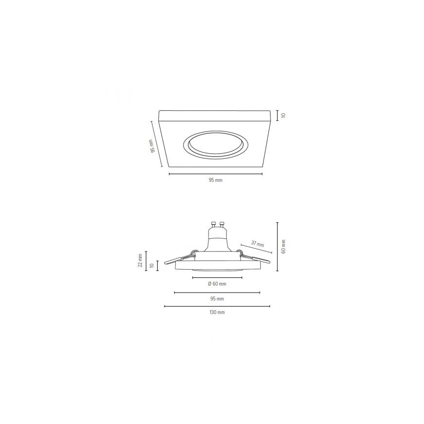 LED Podhledové svítidlo VITAR 1xGU10/5W/230V CRI 90 dub – FSC certifikováno
