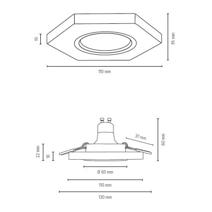 LED Podhledové svítidlo VITAR 1xGU10/5W/230V CRI 90 buk – FSC certifikováno