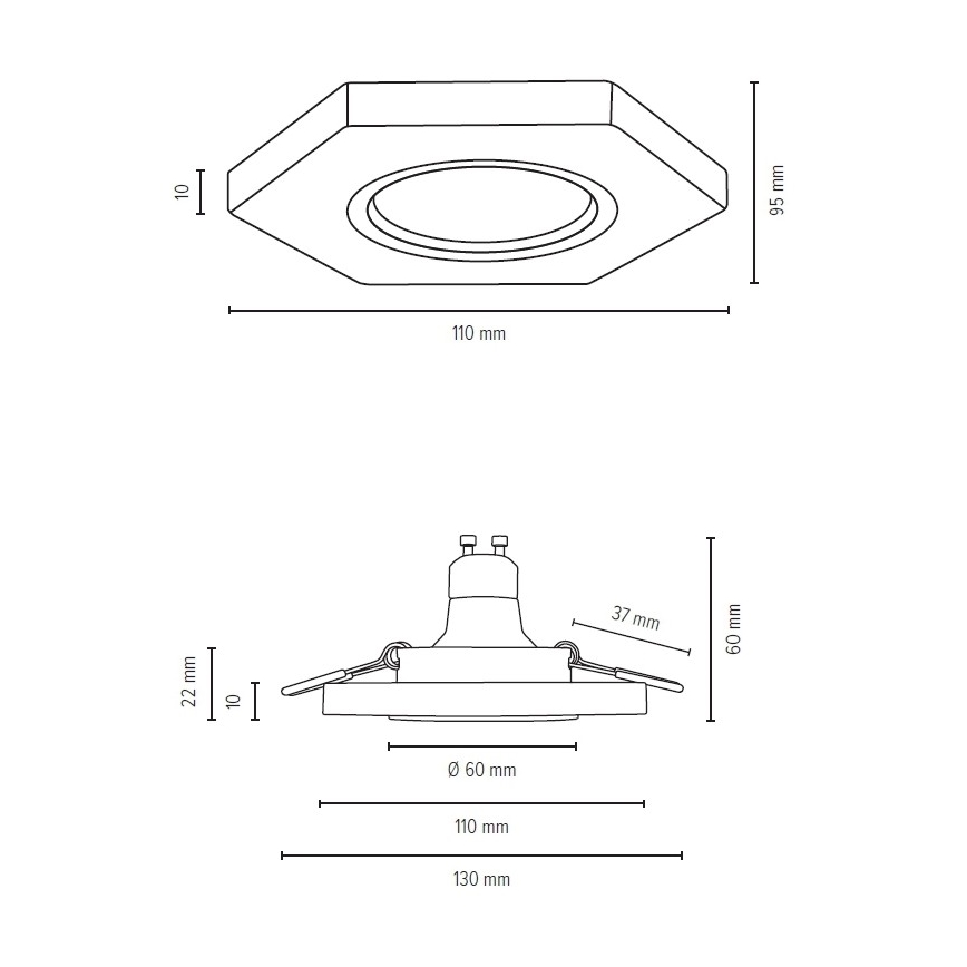 LED Podhledové svítidlo VITAR 1xGU10/5W/230V CRI 90 buk – FSC certifikováno