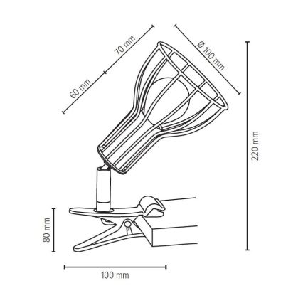 Lampa s klipem MEGAN 1xE14/40W/230V – FSC certifikováno