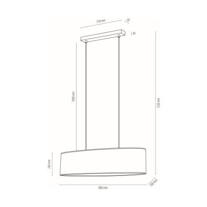 Lustr na lanku BOHO 2xE27/40W/230V dub – FSC certifikováno