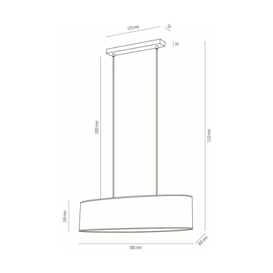 Lustr na lanku BOHO 2xE27/40W/230V dub – FSC certifikováno