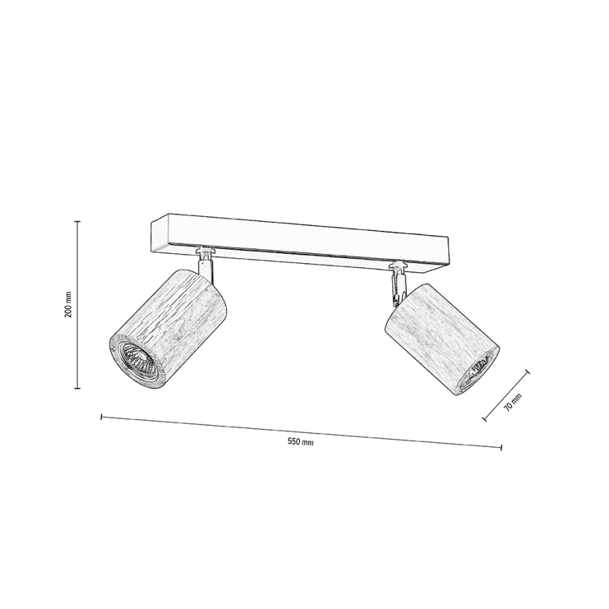 LED Stropní bodové svítidlo MATTI 2xGU10/5W/230V dub – FSC certifikováno