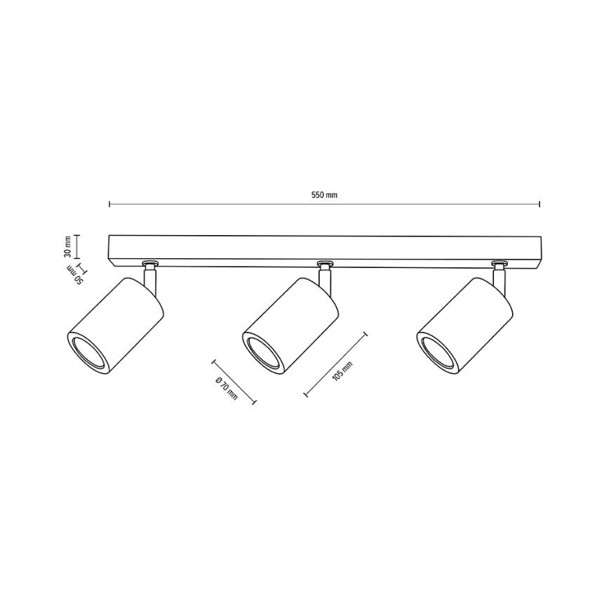 LED Stropní bodové svítidlo MATTI 3xGU10/5W/230V dub