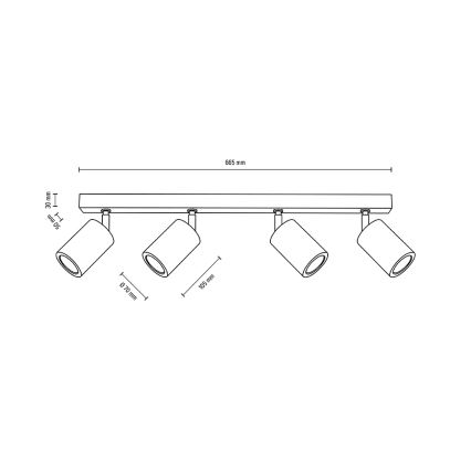 LED Stropní bodové svítidlo MATTI 4xGU10/5W/230V dub – FSC certifikováno