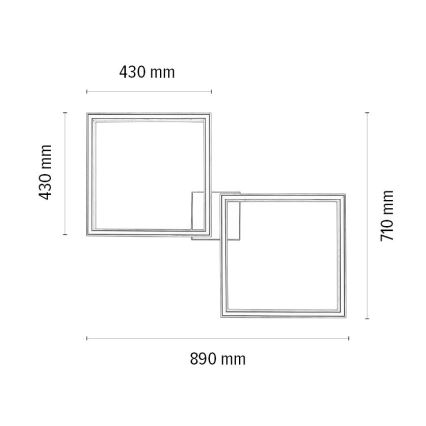 LED Stmívatelné stropní svítidlo RAMME 2xLED/24W/230V dub – FSC certifikováno