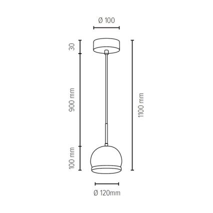 LED Lustr na lanku BALL WOOD 1xGU10/5W/230V matný dub – FSC certifikováno