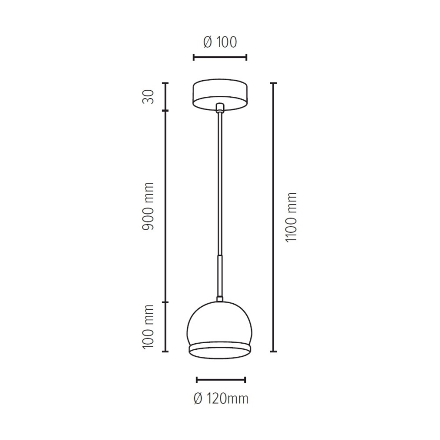 LED Lustr na lanku BALL WOOD 1xGU10/5W/230V matný dub – FSC certifikováno
