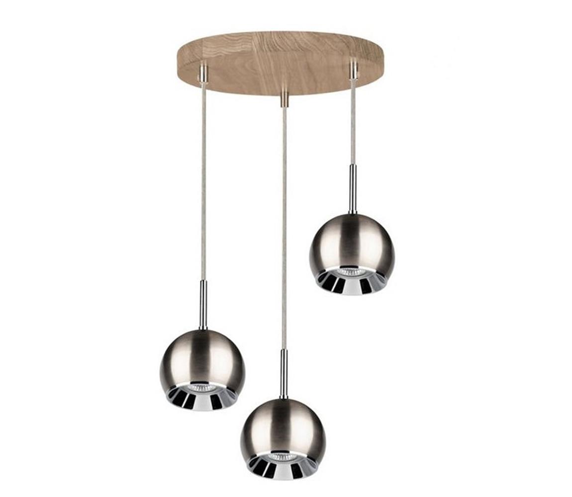 Spot-Light Spot-Light 5141374R - LED Lustr na lanku BALL WOOD 3xGU10/5W/230V SP0284