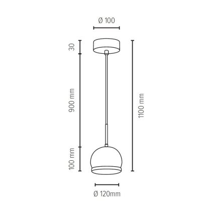 LED Lustr na lanku BALL WOOD 1xGU10/5W/230V matný dub – FSC certifikováno