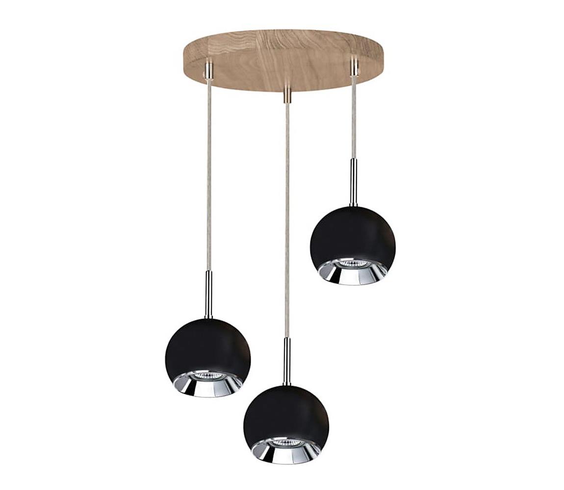 Spot-Light Spot-Light 5143374R - LED Lustr na lanku BALL WOOD 3xGU10/5W/230V SP0285