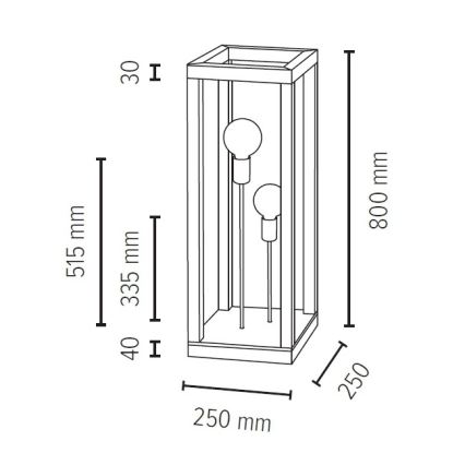 Stojací lampa KAGO 2xE27/60W/230V matný dub