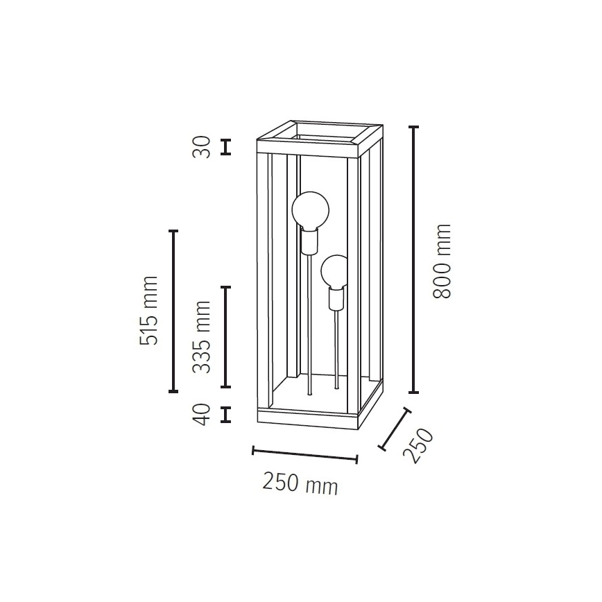 Stojací lampa KAGO 2xE27/60W/230V matný dub
