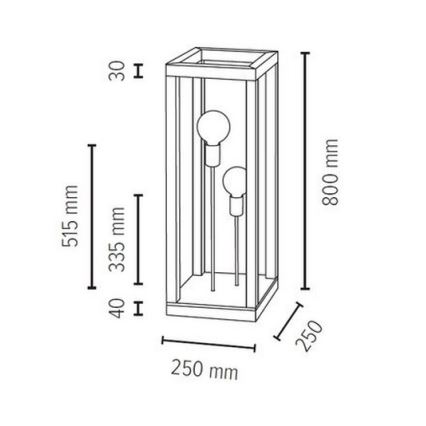 Stojací lampa KAGO 2xE27/60W/230V matný dub – FSC certifikováno