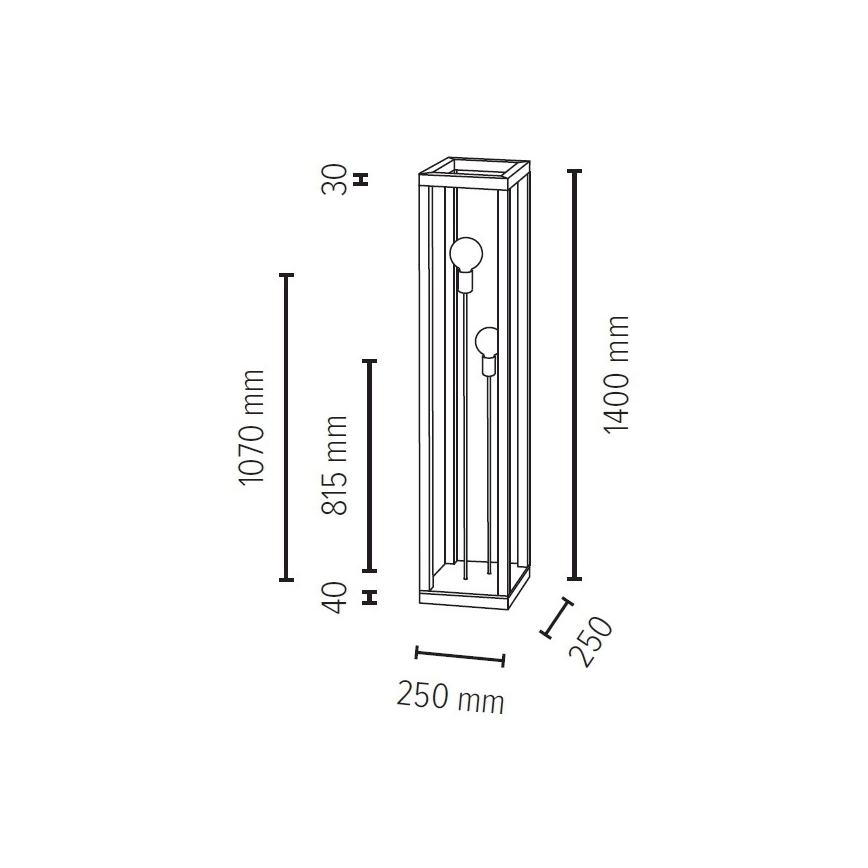 Stojací lampa KAGO 2xE27/60W/230V matný dub – FSC certifikováno