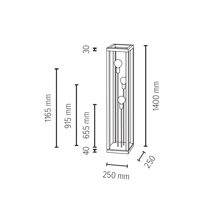 Stojací lampa KAGO 3xE27/60W/230V matný dub