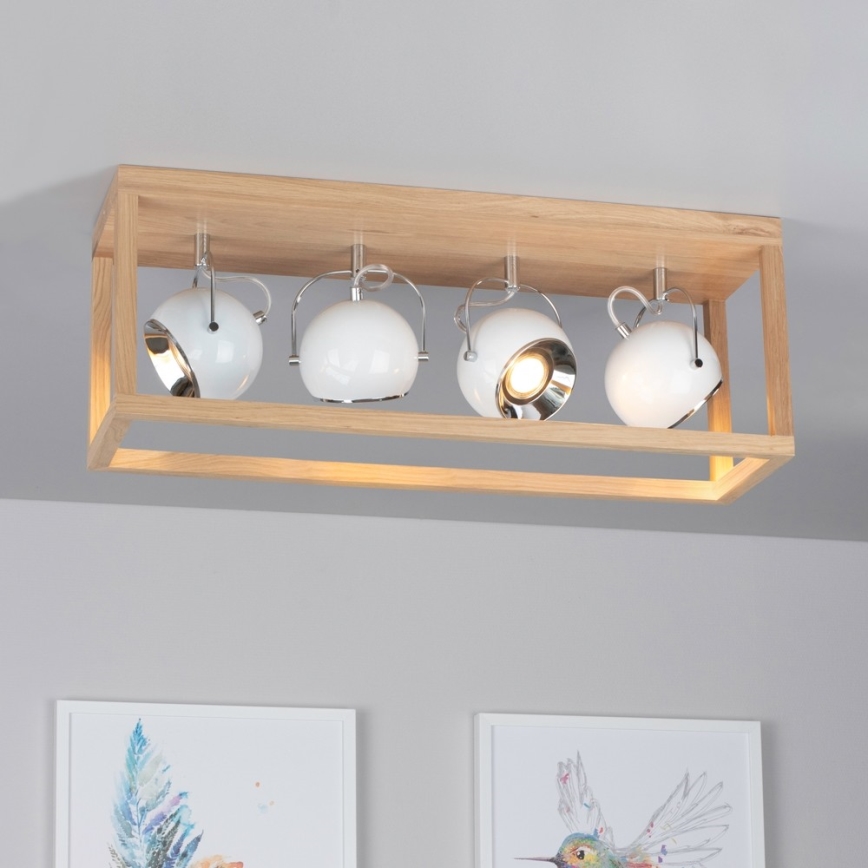 LED Stropní svítidlo ROY 4xGU10/5W/230V matný dub