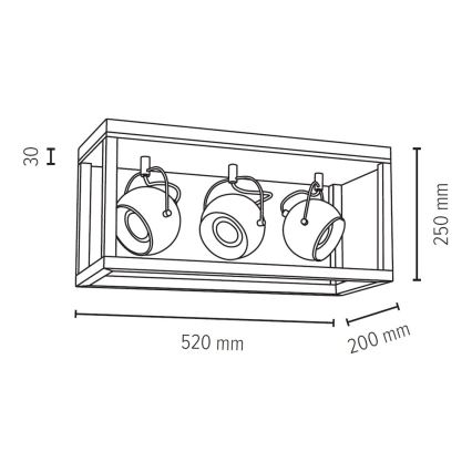 LED Stropní svítidlo ROY 3xGU10/5W/230V matný dub