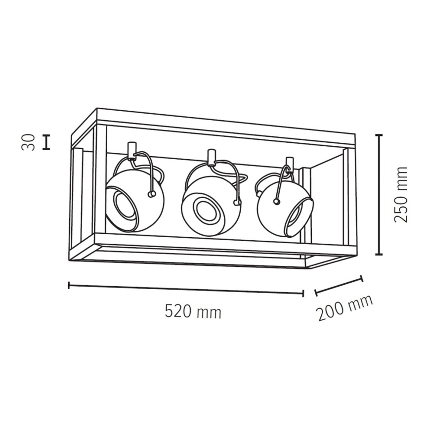 LED Stropní svítidlo ROY 3xGU10/5W/230V matný dub