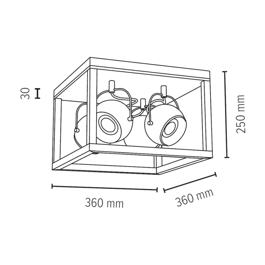 LED Bodové svítidlo ROY 4xGU10/5W/230V matný dub