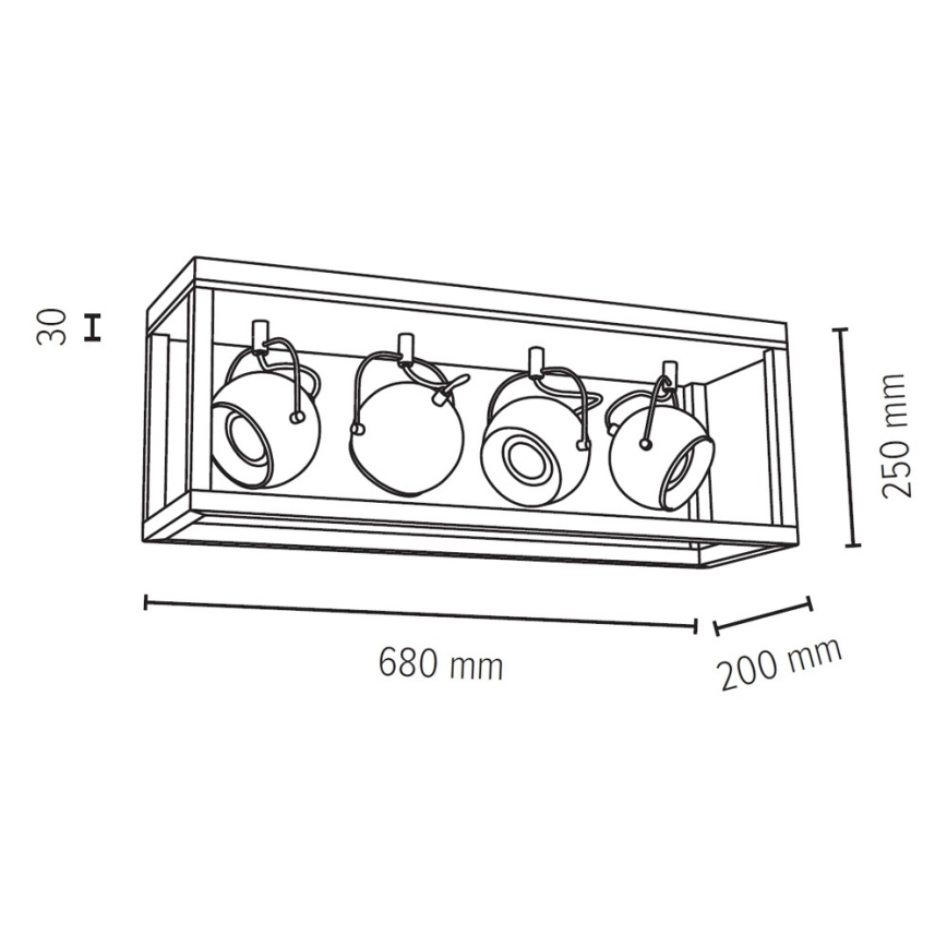 LED Bodové svítidlo ROY 4xGU10/5W/230V matný dub