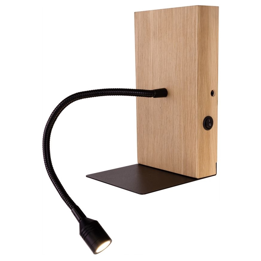 LED Nástěnné svítidlo LECTOR LED/2,5W/230V USB dub