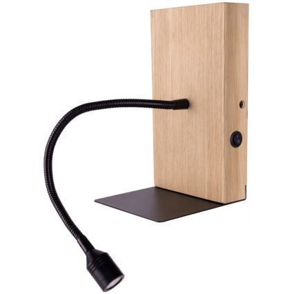 LED Nástěnné svítidlo LECTOR LED/2,5W/230V USB dub