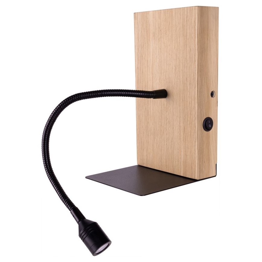 LED Nástěnné svítidlo LECTOR LED/2,5W/230V USB dub