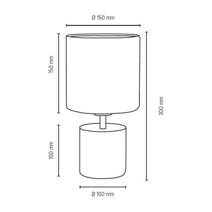 Stolní lampa STRONG ROUND 1xE27/25W/230V beton – FSC certifikováno