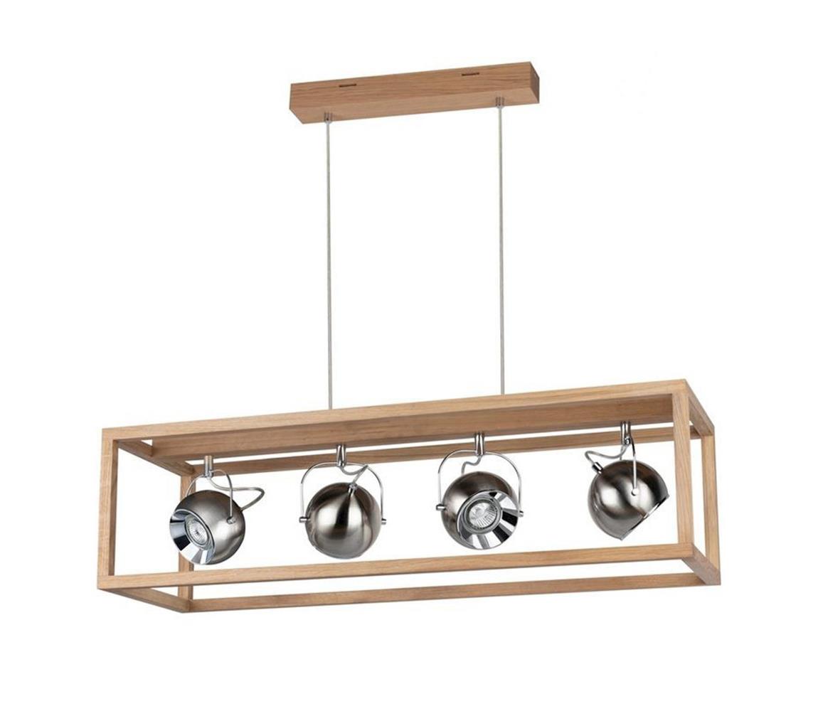 Spot-Light Spot-Light 61670474 - LED Lustr na lanku ROY 4xGU10/5W/230V matný dub SP0275