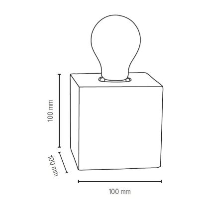 Stolní lampa STRONG SQUARE 1xE27/25W/230V beton – FSC certifikováno