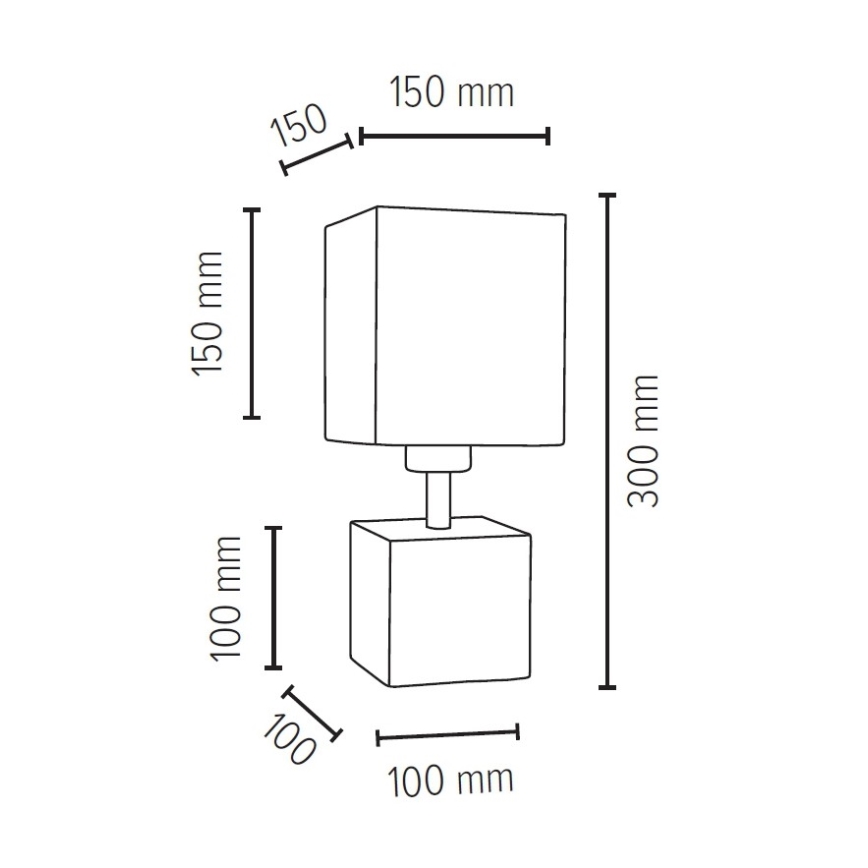 Stolní lampa STRONG SQUARE 1xE27/25W/230V beton