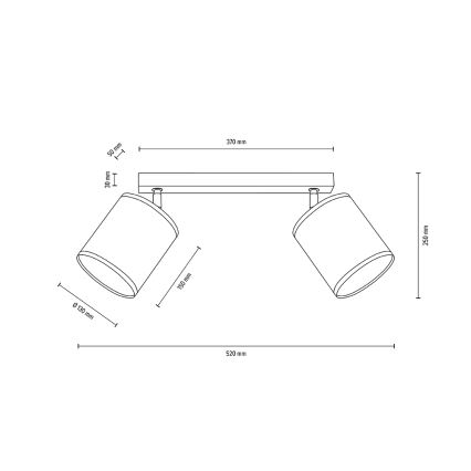 Stropní bodové svítidlo BOHO 2xE27/25W/230V dub – FSC certifikováno