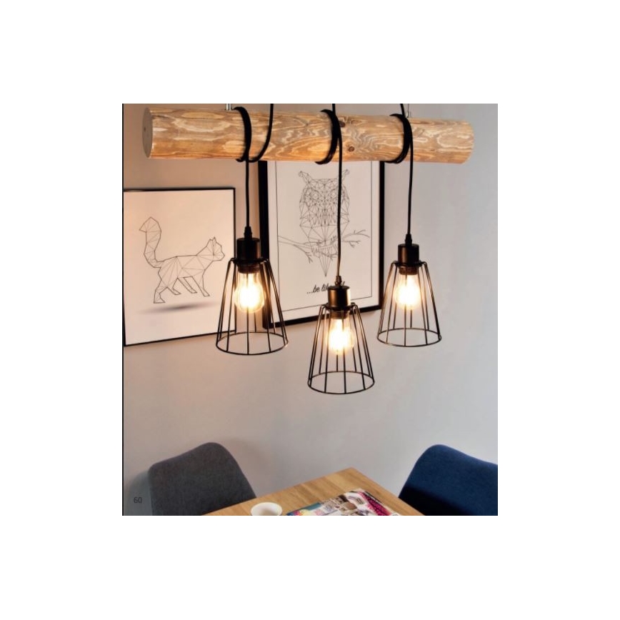 Lustr na lanku TRABO 3xE27/60W/230V