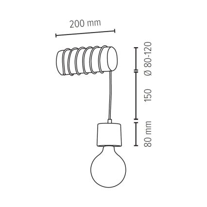 Nástěnné svítidlo PINO 1xE27/25W/230V borovice