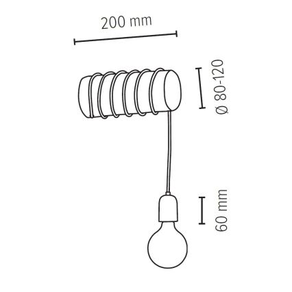 Nástěnné svítidlo TRABO 1xE27/60W/230V borovice