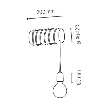 Nástěnné svítidlo TRABO 1xE27/25W/230V borovice