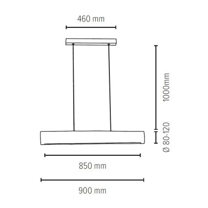LED Stmívatelný lustr na lanku LUCAS LED/25,5W/230V borovice