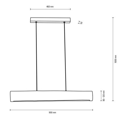 LED Stmívatelný lustr na lanku LUCAS LED/25,5W/230V borovice