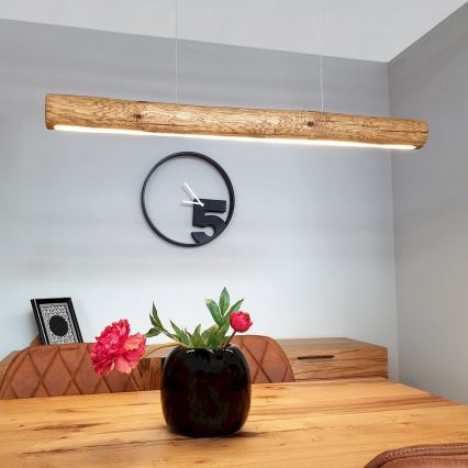 LED Stmívatelný lustr na lanku LUCAS LED/25,5W/230V borovice