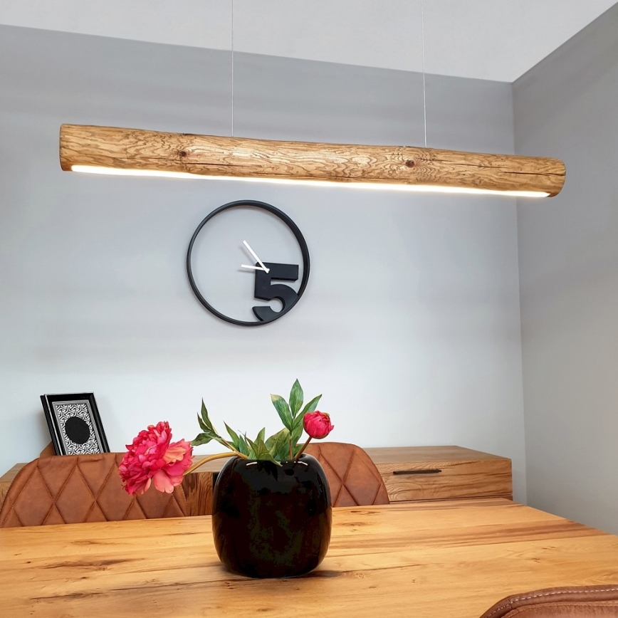 LED Stmívatelný lustr na lanku LUCAS LED/25,5W/230V borovice