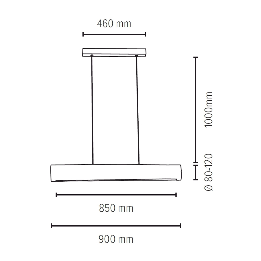 LED Stmívatelný lustr na lanku LUCAS LED/25,5W/230V borovice