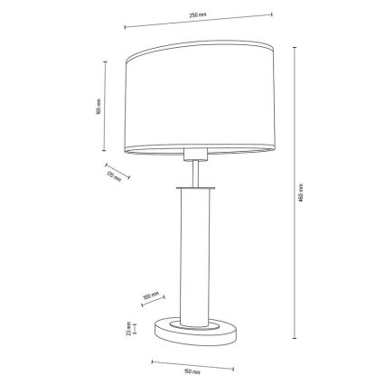 Stolní lampa MERCEDES 1xE27/40W/230V 46 cm krémová/dub