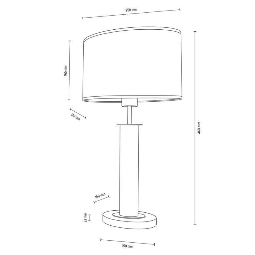Stolní lampa MERCEDES 1xE27/40W/230V 46 cm krémová/dub