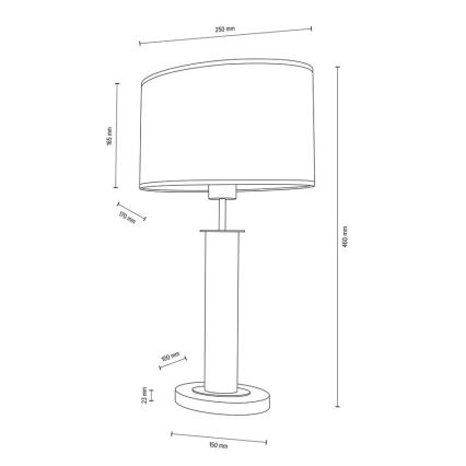 Stolní lampa MERCEDES 1xE27/40W/230V 46 cm bílá/dub – FSC certifikováno