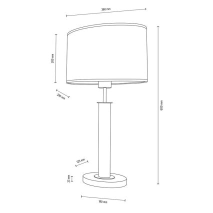 Stolní lampa MERCEDES 1xE27/40W/230V 60 cm bílá/dub – FSC certifikováno