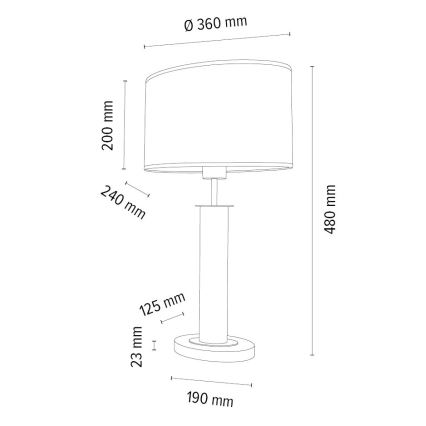 Stolní lampa MERCEDES 1xE27/40W/230V 46 cm hnědá/dub